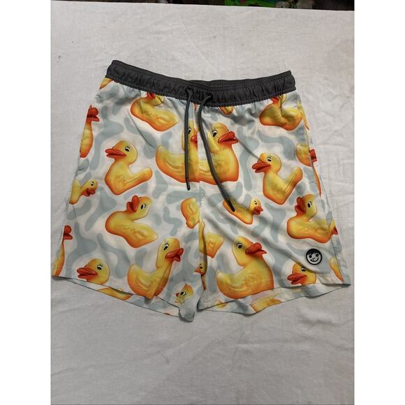 MENS NEFF RUBBER DUCK DRAWSTRING SWIM BOARD SHORTS TRUNKS SIZE L - Picture 2 of 6